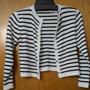 Petal and Pup Black and White Button Up Cardigan